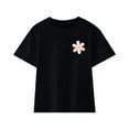 thumbnail image 2 of Odeerbi 3-14Y Teen Boys Girls Solid Color Cotton T-shirt Summer Toddler Comfortable Solid Color Print Short Sleeve Cotton Tops Baby Clothes Black, 2 of 5