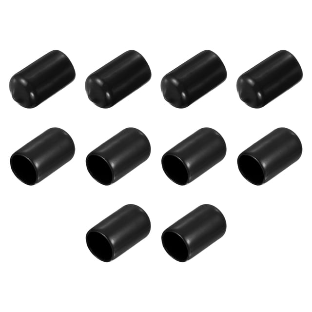 Protectores de rosca Uxcell 1/2" (13.5 mm) tapa de extremo negra 10 piezas