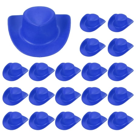 Uxcell Mini Cowboy Hat, Plastic Blue Tiny Cowboy Cow Girl Hats for Party Decoration