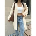 thumbnail image 6 of Long Sleeve Cable Knit Long Cardigan for Women Fall Winter Chunky Open Sweaters White XL, 6 of 8