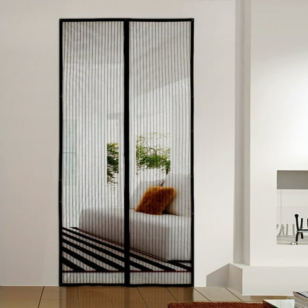 2 Packs Hands Free Anti Mosquito Magnetic Fly Screen Door Summer Automatic Closure Curtains Mesh Screen Net Keep Mosquito Insect and Fly Out(40" x 82" inches, Black)