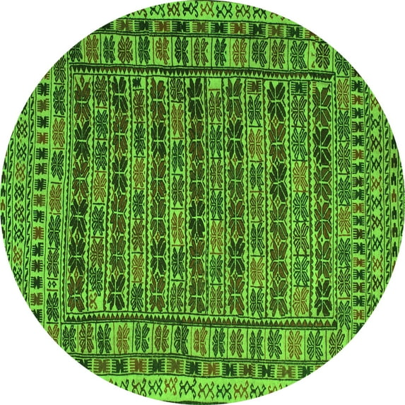 Ahgly Company Indoor Round Persian Green Traditional Area Rugs, 3' Round
