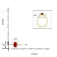thumbnail image 6 of ANGARA Natural Classic Oval Ruby Halo Engagement Ring with Diamond Accents in 14K Yellow Gold for Women (Size-6x4mm) | July Birthstone, Anniversary, Jewelry Gift for Women | Natural Ruby Ring, 6 of 11