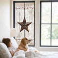thumbnail image 2 of Farmhouse Window Privacy Film, Rustic Brown Country Star Barn Berry Wooden Static Cling UV Sun Blocking Heat Control Window Tint Day and Night, Non-Adhesive One Way Windows Privacy Cover 23.6''x59'', 2 of 7