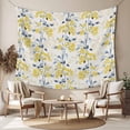thumbnail image 2 of Yellow Blue Spring Floral Tapestry for Bedroom Wall Hanging Tapestry, Summer Botanical Farmhouse Ceiling Backdrop Tapestries Poster Blanket Wall Decor for Teens Room Living Room Dorm 39" x 59", 2 of 8
