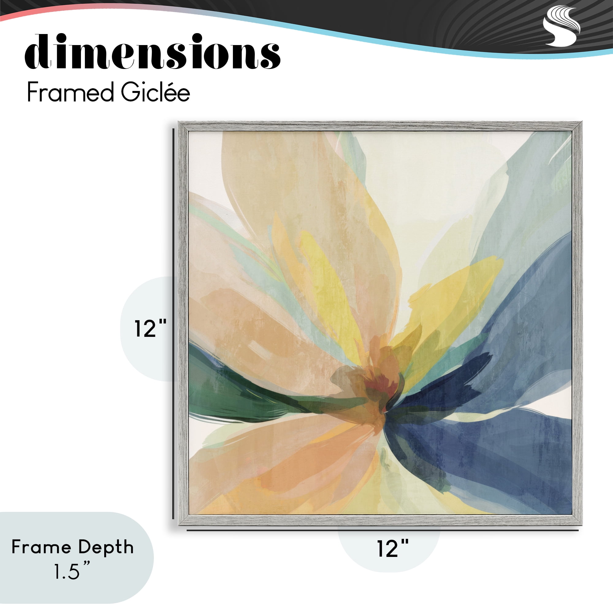 Stupell Industries Soft Harmonious Petals Gray Framed Giclee Art, design by Irena Orlov