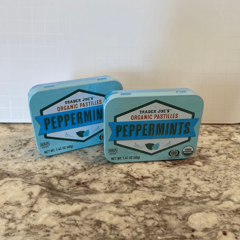 Trader Joe's Organic Peppermints, 1.41 oz Tin (Pack of 2