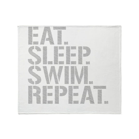 CafePress - Eat Sleep Swim Repeat Throw Blanket - Soft Fleece Throw Blanket, 50"x60" for All Ages