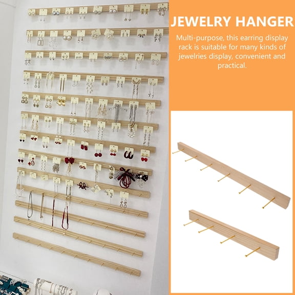 POPETPOP 1 Set Wood Jewelry Organizer Holder Rustic Wall Hook Rack for Homeowners Women