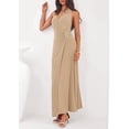 thumbnail image 3 of PRETTYGARDEN Holiday Cocktail Dresses for Women Summer Elegant V Neck Halter Backless Wedding Guest Party Midi Dress, 3 of 7