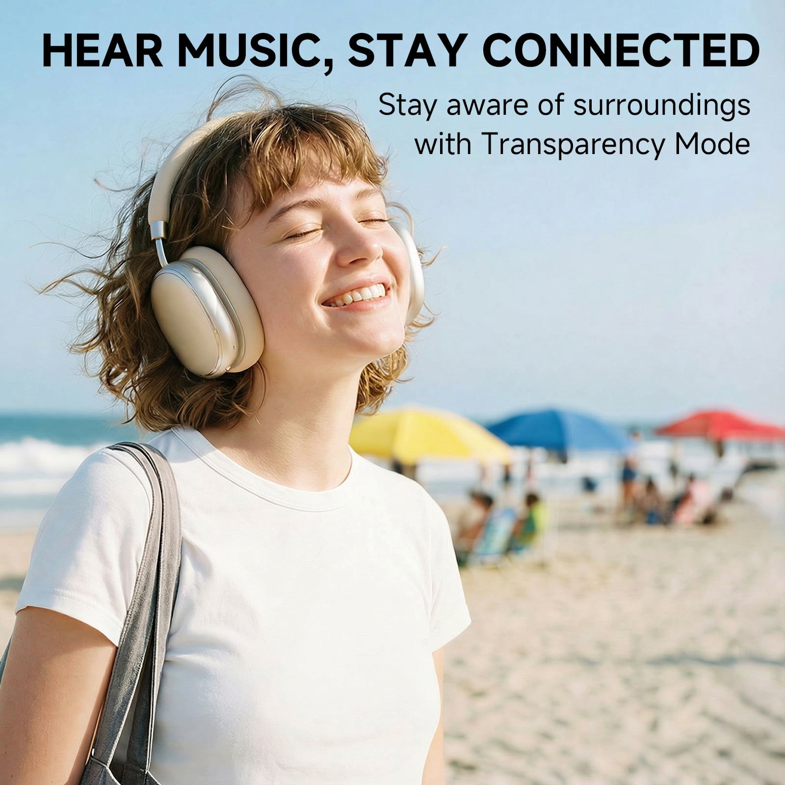 FOFUN NC95 Wireless Over Ear Headphones, Hybrid Active Noise Cancelling, Bluetooth 6.0 with Knob Control, 65H Playtime, App EQ Control, Hi-Res Audio, Comfort Fit for Travel and Workout