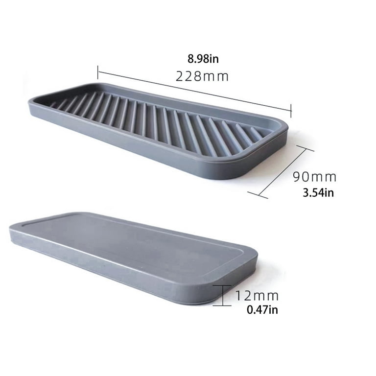 Grey Kitchen Sink Organizer Tray Multiple Usage Silicone Tray for Kitchen  Bathroom Counter – the best products in the Joom Geek online store