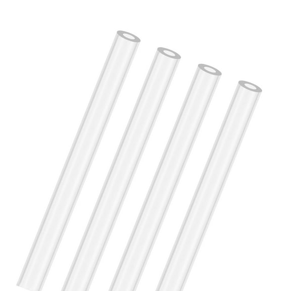 4-Pack Clear Rigid Acrylic Pipe, 1.5mm[0.06"] ID x 3mm[0.12"] OD Plastic Round Tube for Water Cooling System/Lamps/Fountains/Aquariums [305mm/12IN]