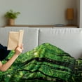 thumbnail image 3 of Nature Soft Flannel Fleece Blanket, Woodland Tree Forest Jungle in Sunny Day Mother Earth Environment Picture, Cozy Plush for Indoor and Outdoor Use, 60" x 80", Fern Green Seal Brown, by Ambesonne, 3 of 5