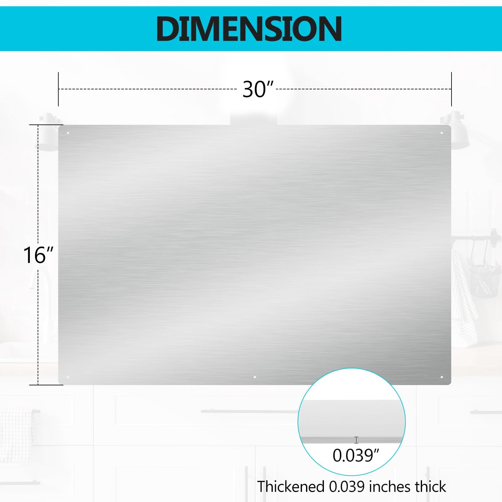 30" X 16" Thicken Heavy Range Hoods Stainless Steel Backsplash Panel Splatter Guard For Stovetop 6 Pre Drilled Holes Easy Installation Keep The Walls Clean  Bright And Beautiful (30" 16")