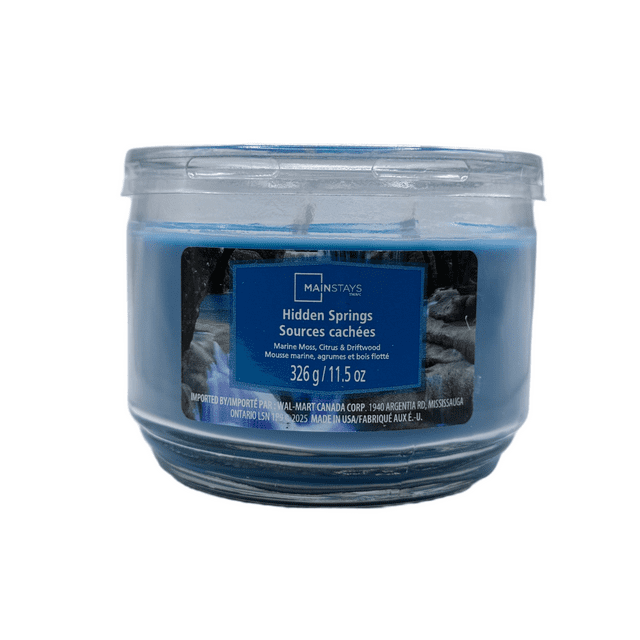 Mainstays Hidden Springs Scented 3-Wick Glass Jar Candle, 11.5 oz.