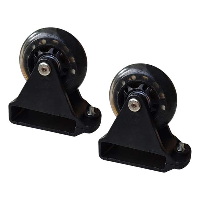 S SERENABLE 2 Pieces Ladder Leveling Casters Black Ladder Balance Bar Wheels for Shelves