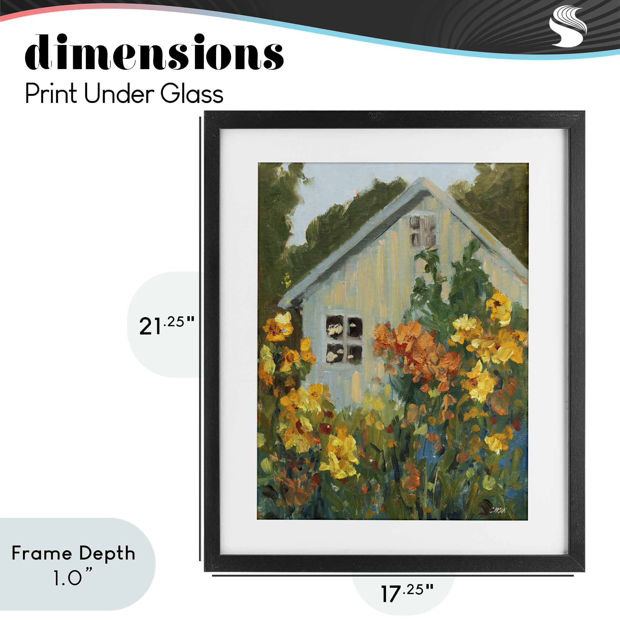 Stupell Industries Sunlit Cottage Garden View Black Framed Print Under Glass, design by Carson Overstreet