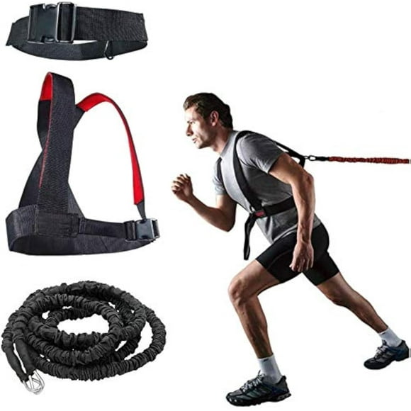YNXing Resistance Training Rope Explosive Force Bounce Physical Training Resistance Rope Improving Stamina and Strength (Black-9.8FT Kit)
