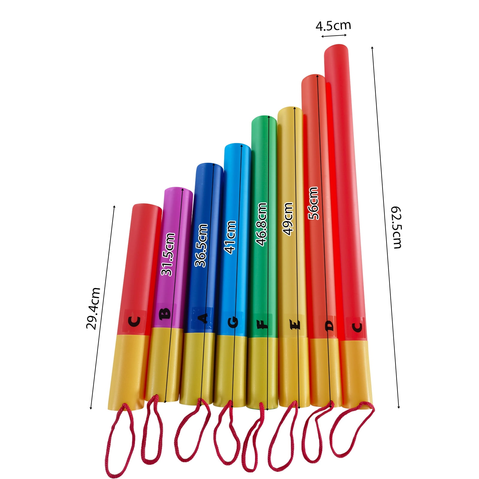 Ensemble de 8 Tubes Musicaux Colorés 8 Tons Instrument de Percussion ...
