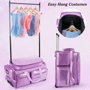Dance Bag with Garment Rack, Purple Clothes Duffel Dance Bag with Rack 28Glitter Dance Competition Must Haves Costumes Rolling Garment Bags For Travel Collapsible Suitcase for Dancer Performer
