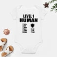 thumbnail image 4 of Human Level One - Baby Clothes - Funny Newborn Bodysuit Outfits for Boys And Girls White-style-1 9months, 4 of 7