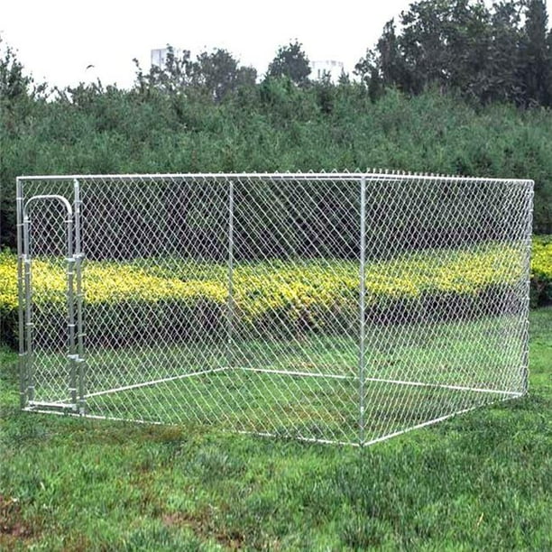 ALEKO DK10X10X6 DIY Chain Link Dog Kennel 10x10x6 Feet