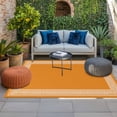 thumbnail image 2 of Orange Greek Key Outdoor Rug for Patio/Deck/Porch, Non-Slip Large Area Rug 6 x 9 Ft, White Greece Ancient Farmhouse Geo Indoor Outdoor Rugs Washable Area Rugs, Reversible Camping Rug Carpet Runner, 2 of 8