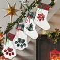 thumbnail image 4 of Dalrosia Pet Christmas Stockings Fuzzy Velet Christmas Stockings for Dog Cat Buffalo Plaid Paw Pattern Christmas Hanging Stockings for Xmas Tree Party Decorations Gift, 4 of 6