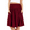Burgundy, variant on Simlu Womens Regular and Plus Size Skirt with Pockets Below The Knee Length Ruched Flowy Skirt Midi Skirt For Women