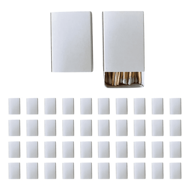 Fósforos blancos cajita europea | 40 cajetillas de 35 pzas | 1,400 fósforos | Personalizables para eventos | Madera reforestada
