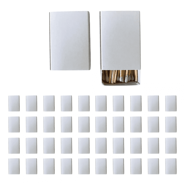 Fósforos blancos cajita europea | 40 cajetillas de 35 pzas | 1,400 fósforos | Personalizables para eventos | Madera reforestada