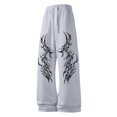 thumbnail image 5 of CONZONE Men's Baggy Sweatpants Gothic Wide Leg Pants for Men Trendy Elastic Waist Graphic Y2K Soft Streetwear Joggers With Pocket, 5 of 6