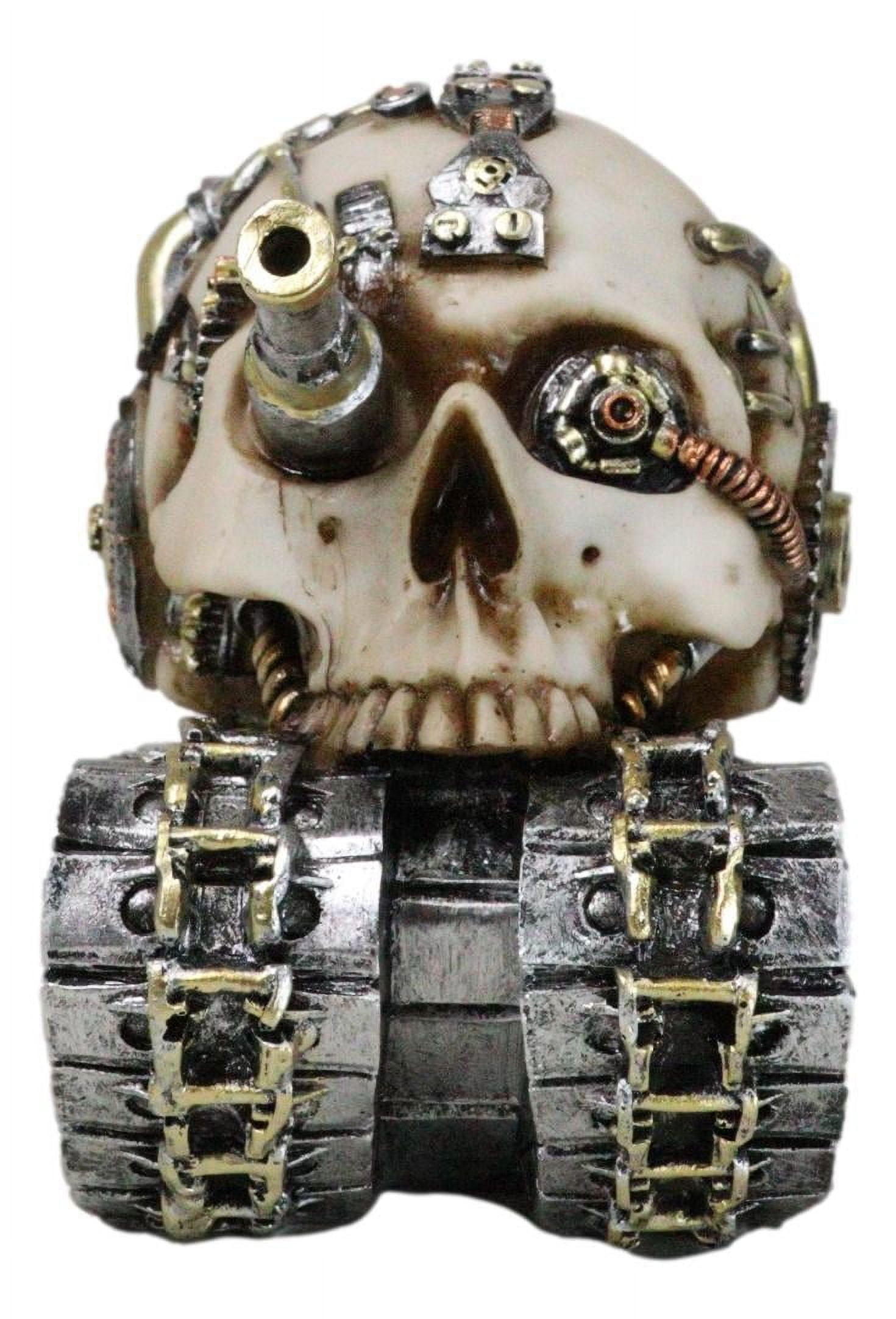 Military War Steampunk Android Gearwork Robotic Cyborg Skull