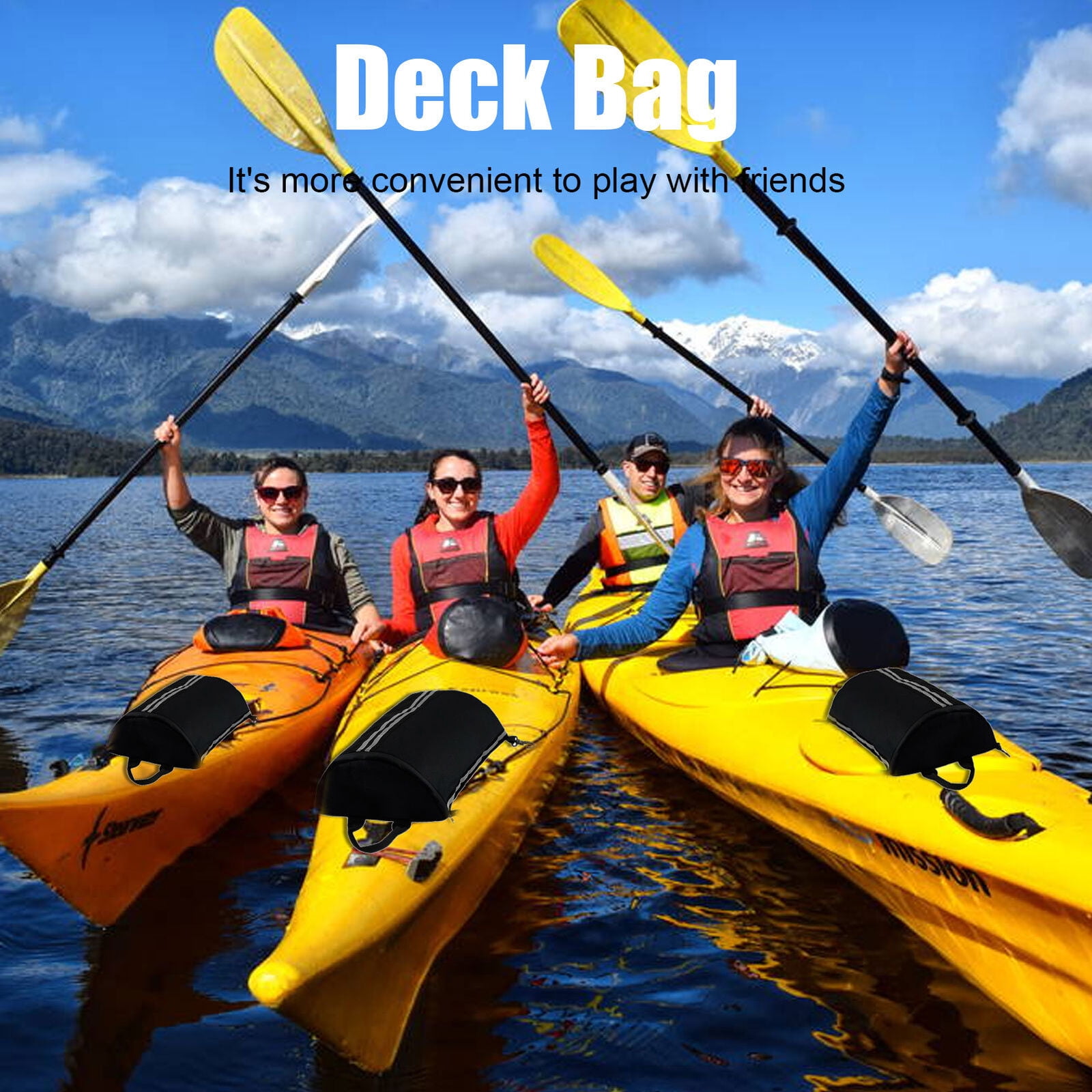 Durable Paddle Deck Storage Bag, Mesh Deck Zipper Bag for Kayaks, Deck Bag