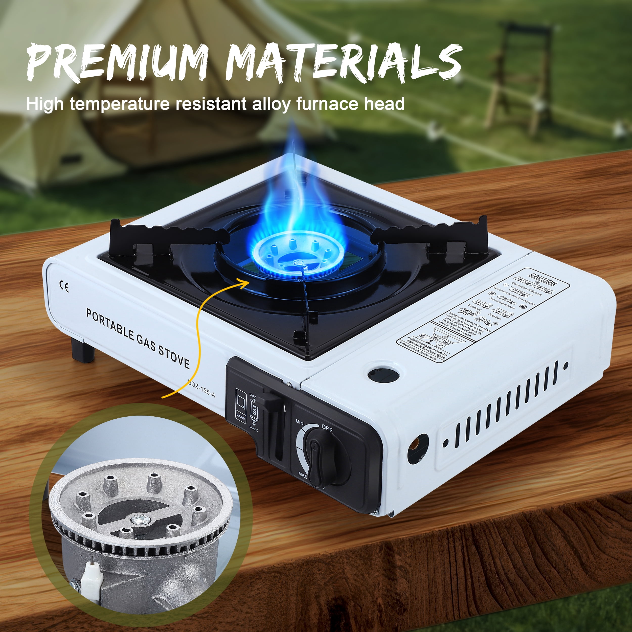 AMTPM Portable Camping Stove Portable Cass Fondue Field Barbecue Home Gas Stove Dual Purpose Gas Stove