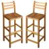 thumbnail image 6 of vidaXL Bar Chair Set of 2 Natural Wood Solid Acacia Wood Large, 6 of 8