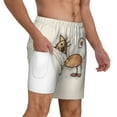 thumbnail image 3 of Goofa Brown Cat Cartoon Printed Men's Swim Trunks Board Shorts Quick Dry Mens Swimming Trunks with Compression Liner,Breathable Fit Hawaii Beach Shorts-Medium, 3 of 9