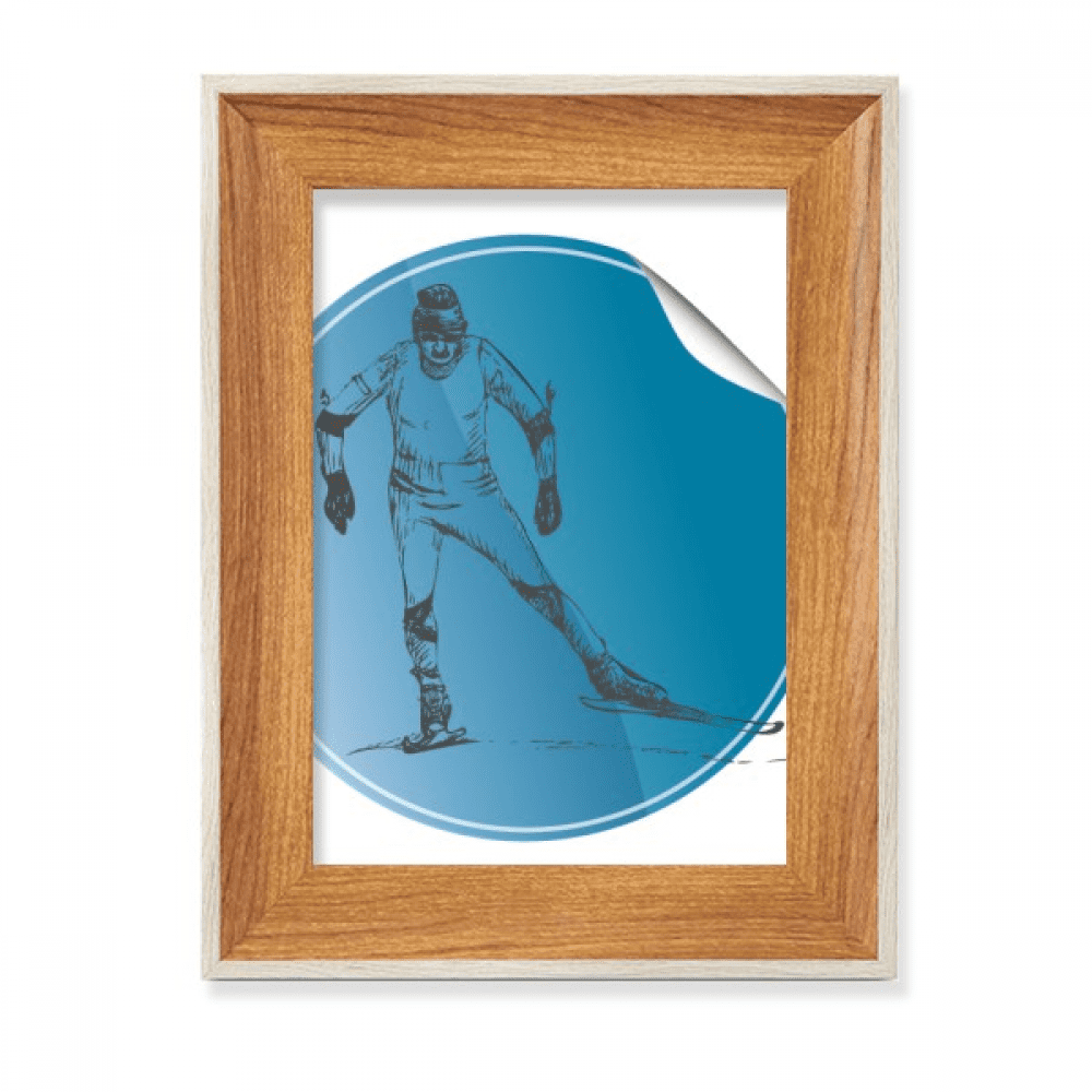 Winter Sport Skis and Boots Illustration Desktop Wooden Photo