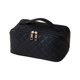 thumbnail image 2 of Difusor De Aceite Esencial Bolsa de cosméticos de PU Caja de maquillaje a cuadros de gran capacidad para regalos de vacaciones (negro) Likrtyny Cuidado Belleza, 2 of 9