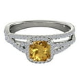 thumbnail image 2 of Aonejewelry 0.90 Ct. Ttw Diamond and Cushion Shaped Citrine Ring in 10K White Gold, 2 of 4
