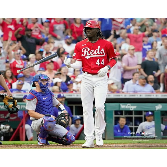 Collectible Elly De La Cruz Cincinnati Reds Unsigned Bat Flip Photograph