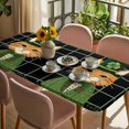 thumbnail image 3 of St. Patrick's Day Table Cloths for 5 Foot Rectangle Tables, Green Kitten Cats Lucky Shamrock Black Plaid Patio Waterproof Elastic Fitted Tablecloths, Washable Rectangular Table Cover for Camping, 3 of 8