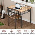 thumbnail image 5 of EastVita Dining Table & Chairs Kitchen Dining Room Set, Table and 2 Metal and Wood Chairs, Rustic Brown, 5 of 8