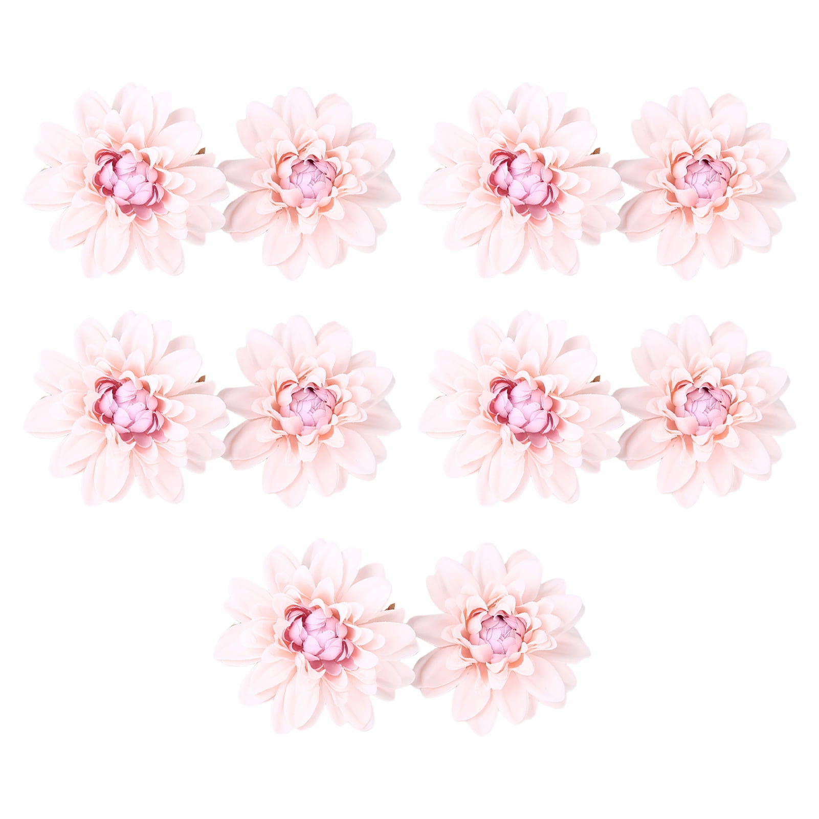 Yesbay 10Pcs Dahlia Shape Artificial Flower Head Weather Resistant Faux