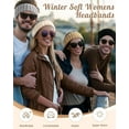 thumbnail image 7 of 2PCS Knit Winter Headbands for Women Fuzzy Wool Fleece Lined Ear Warmers Elastic Turban Crocheted Head Wrap Winter Accessories for Cold Weather, 7 of 7