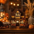 thumbnail image 5 of Light-Up Pumpkins Cottage, Vintage Resin Pumpkin Stone Ghost House, Fall Harvest Cottage, Summerween Decor for Halloween Thanksgiving Fall Village Scenes Home Decor A, 5 of 8