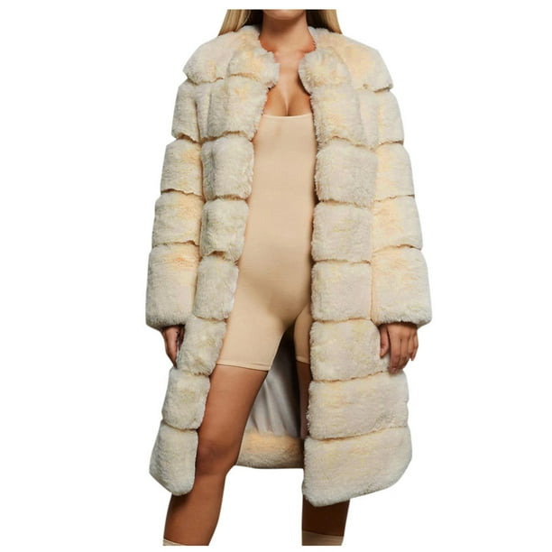 Abrigo de imitación corto de talla grande para mujer, chaqueta cálida de imitación peluda, ropa de abrigo de manga larga Fridja BV0+2211
