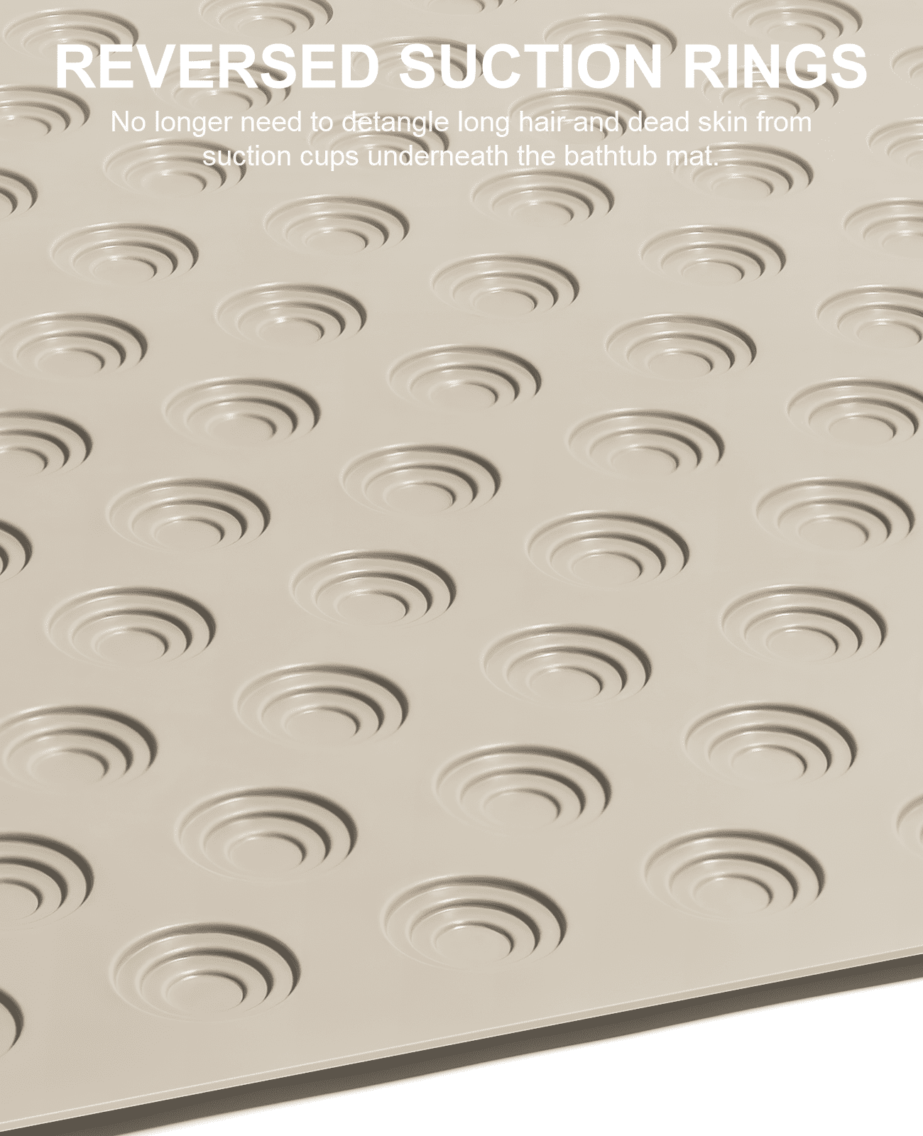 OTHWAY No Suction Cup Bath Mat: 39x16inch Extra Long Bathmat, Machine Washable, Made of Nature Rubber, Protect Your Bathtub (Brown)