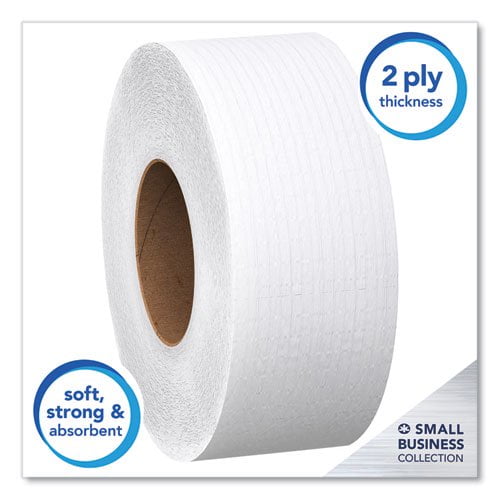 Essential Jrt Jumbo Roll Bathroom Tissue, Septic Safe, 2-Ply, White, 1000 Ft, 4 Rolls/carton | Bundle of 2 Cartons